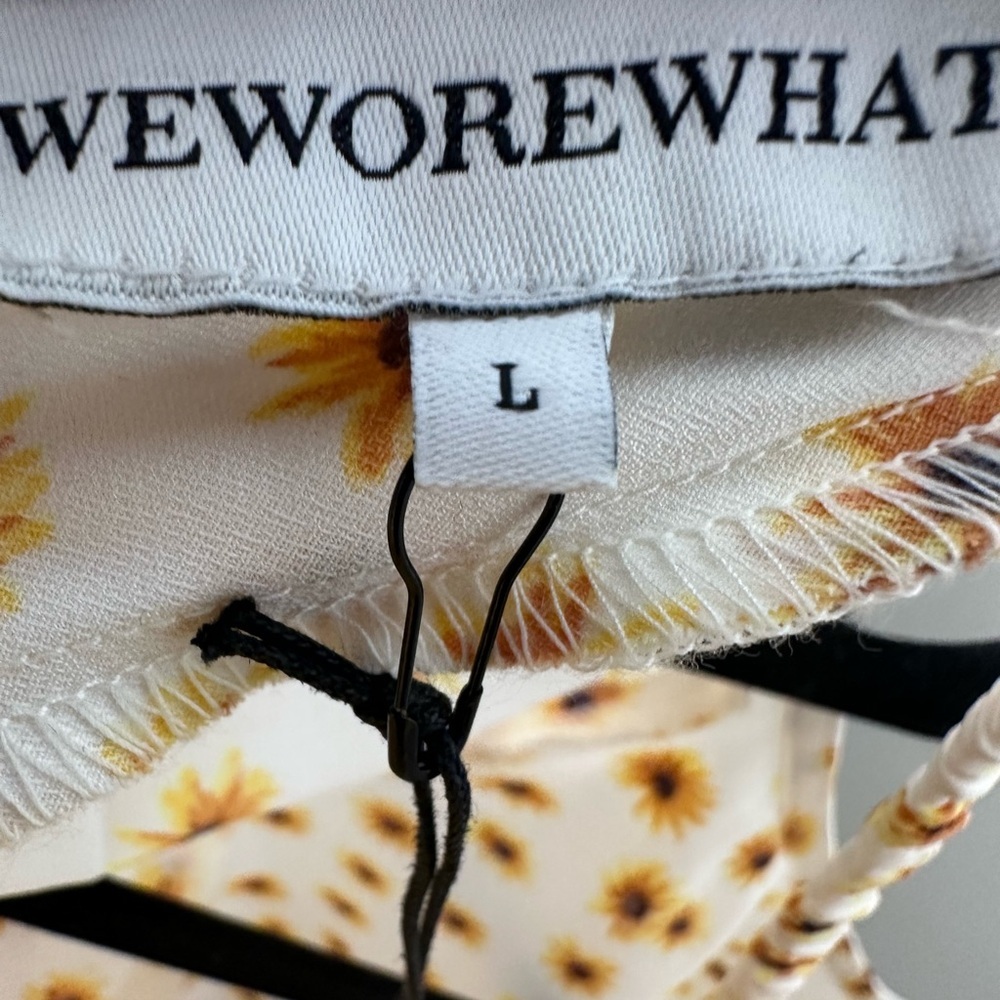 Weworewhat Daisy balloon Sleeve Crop Top size L NWT - Picture 8 of 9